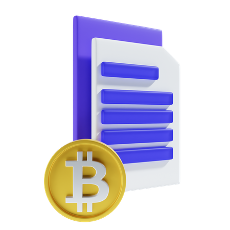 Bitcoin payment file  3D Icon