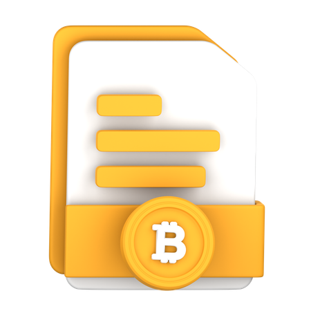 Bitcoin Payment File  3D Icon