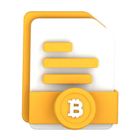 Bitcoin Payment File  3D Icon