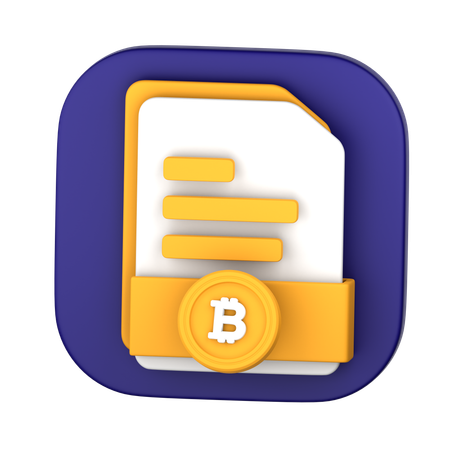 Bitcoin payment file  3D Icon