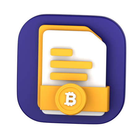 Bitcoin payment file  3D Icon