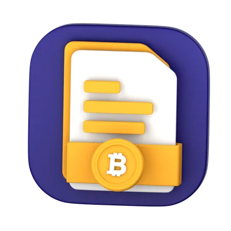 Bitcoin payment file  3D Icon