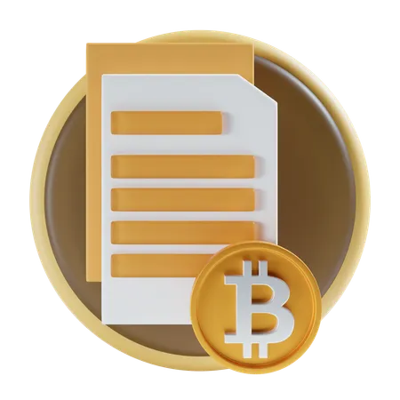 Bitcoin payment file  3D Icon