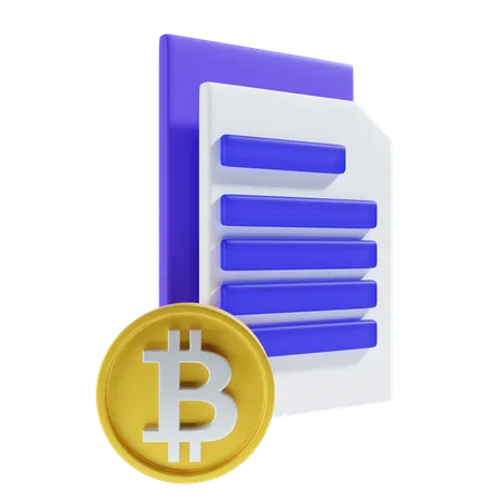 Bitcoin payment file  3D Icon