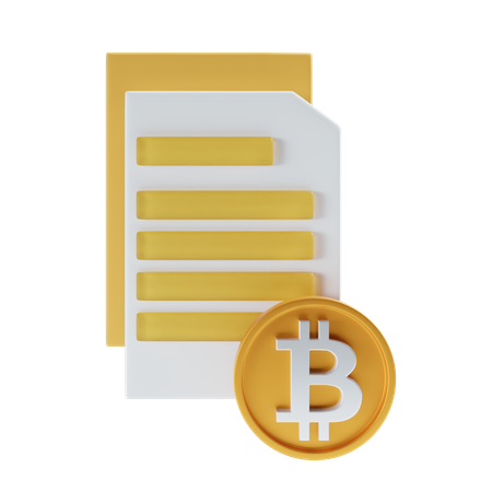 Bitcoin payment file  3D Icon