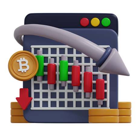 Perda de bitcoins  3D Icon