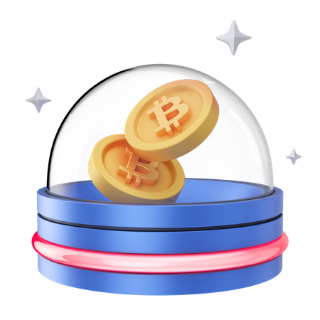 Pièces de monnaie bitcoin  3D Illustration