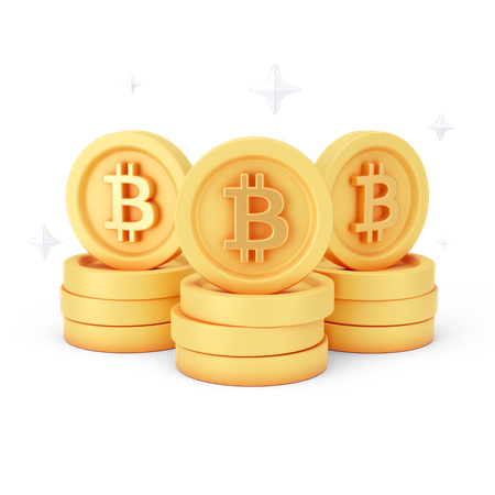 Pièces de monnaie bitcoin  3D Icon