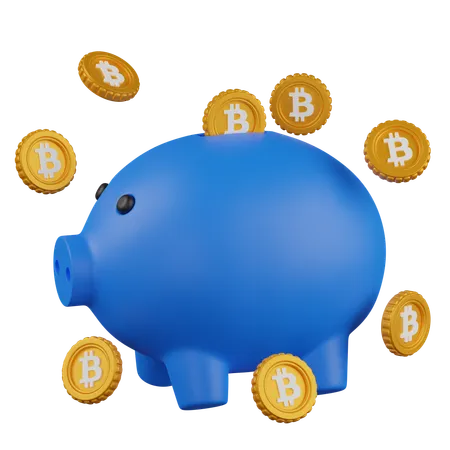 Bitcoin Piggy Bank  3D Icon