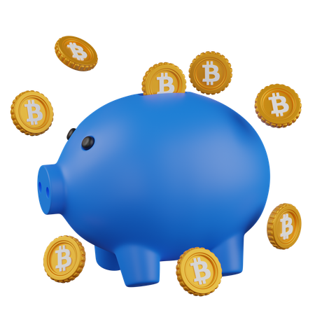 Bitcoin Piggy Bank  3D Icon