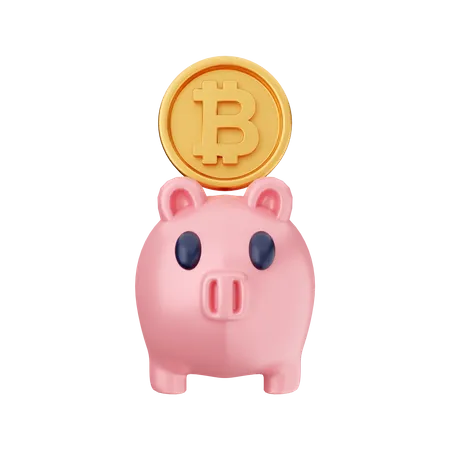 Bitcoin Piggybank  3D Icon