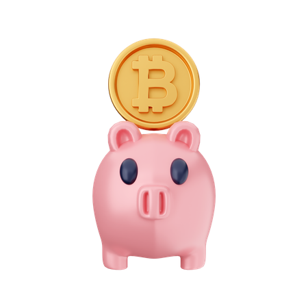 Bitcoin Piggybank  3D Icon