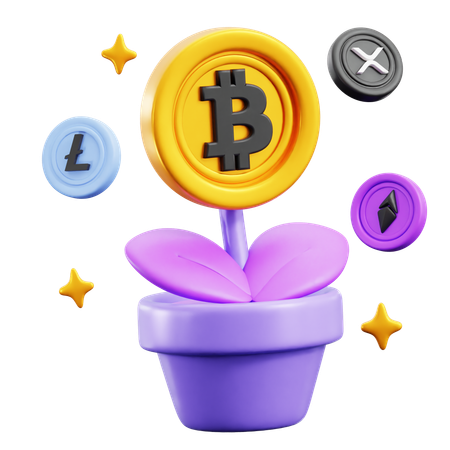 Bitcoin plant  3D Icon