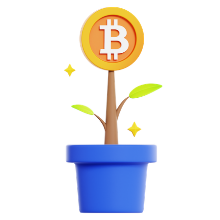 Bitcoin plant  3D Icon