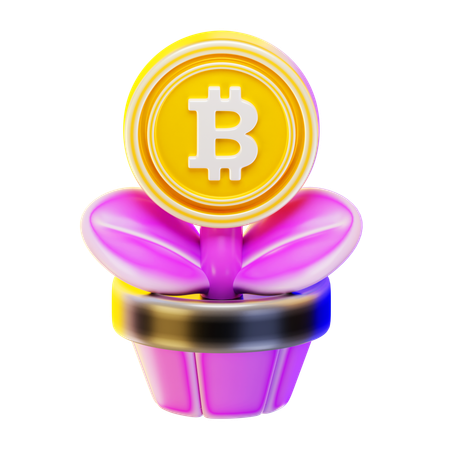 ビットコインプラント  3D Icon