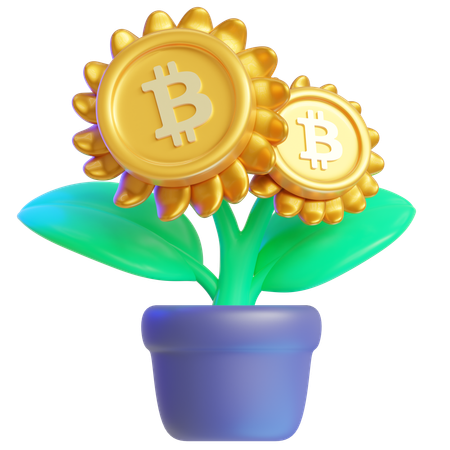 Bitcoin plant  3D Icon