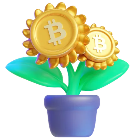 Bitcoin plant  3D Icon