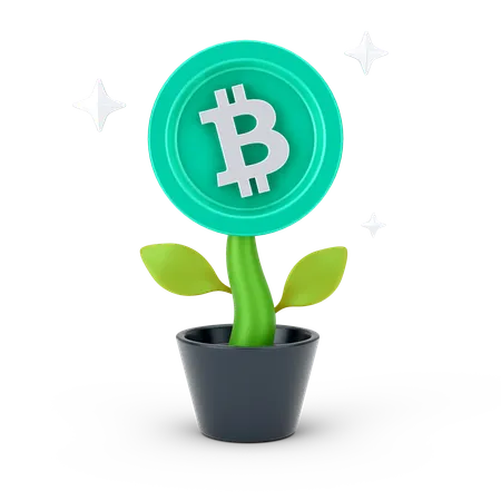 Bitcoin Plant  3D Icon