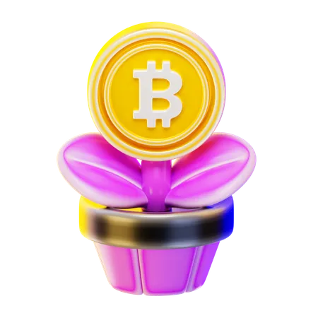 Bitcoin Plant  3D Icon