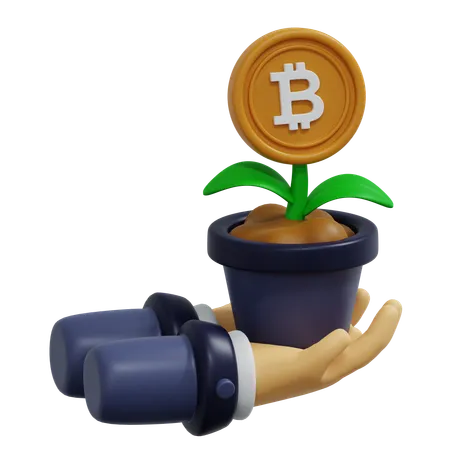 Bitcoin plant  3D Icon