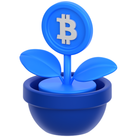 Bitcoin plant  3D Icon