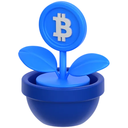 Bitcoin plant  3D Icon