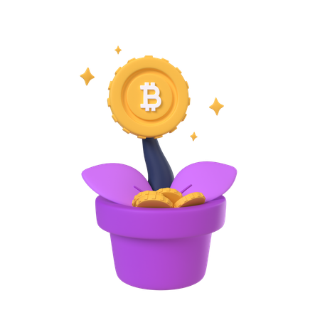 Bitcoin Plant  3D Icon