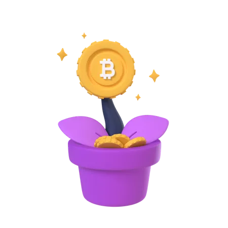 Bitcoin Plant  3D Icon