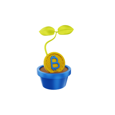 Bitcoin Plant  3D Icon