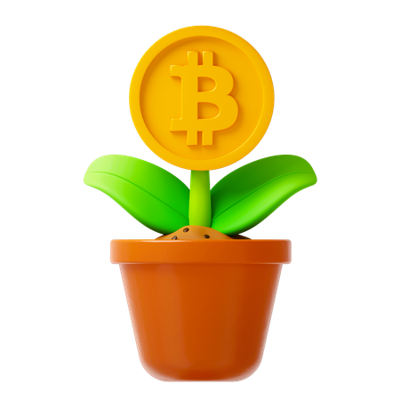 Bitcoin Plant  3D Icon