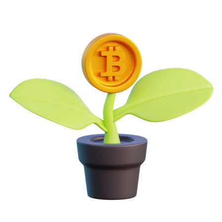 Bitcoin plant  3D Icon