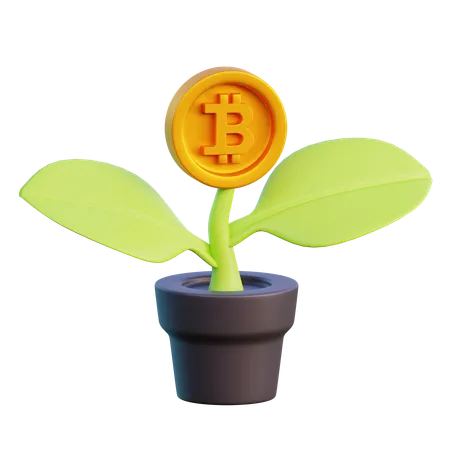 Bitcoin plant  3D Icon