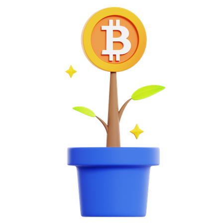 Bitcoin plant  3D Icon