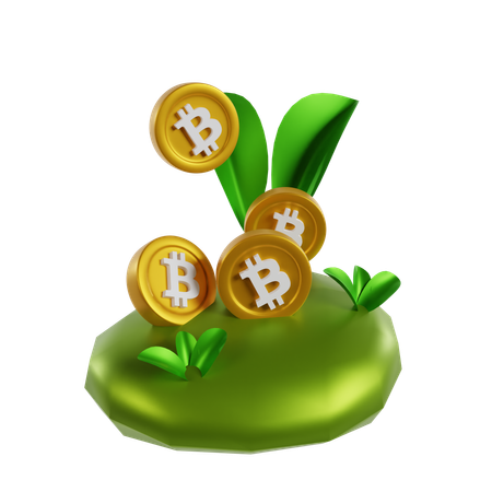 Bitcoin Plant  3D Icon