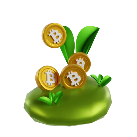 Bitcoin Plant  3D Icon