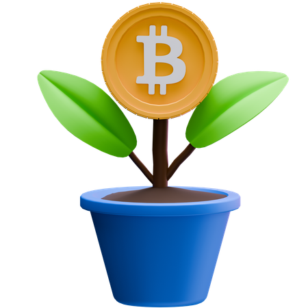 Bitcoin Plant  3D Icon