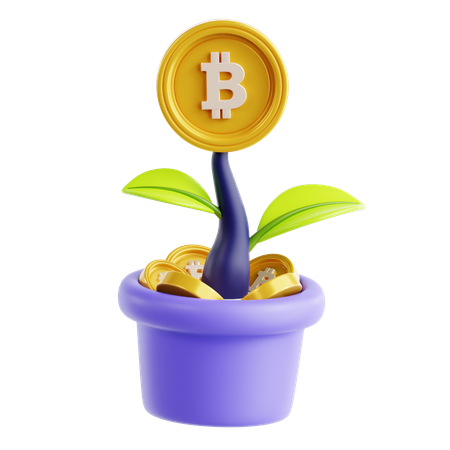 Bitcoin Plant  3D Icon