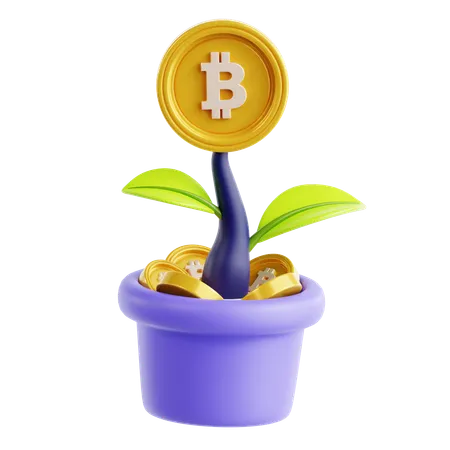 Bitcoin Plant  3D Icon