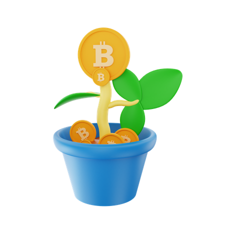 Bitcoin Plant  3D Icon