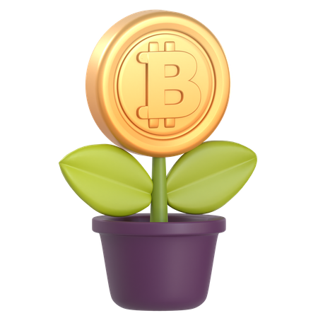 Bitcoin Plant  3D Icon