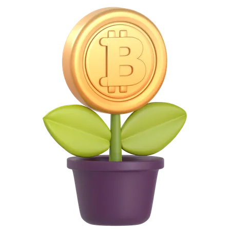 Bitcoin Plant  3D Icon