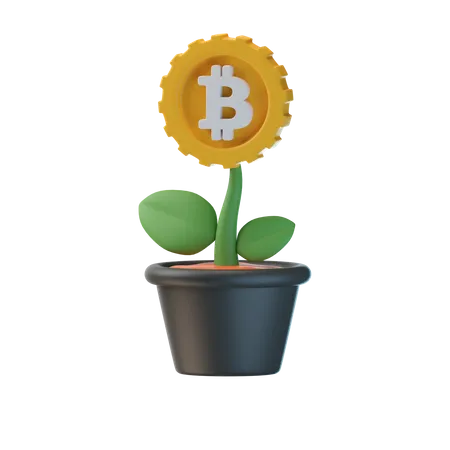 Bitcoin Plant  3D Icon