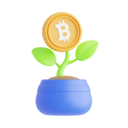 Bitcoin Plant  3D Icon