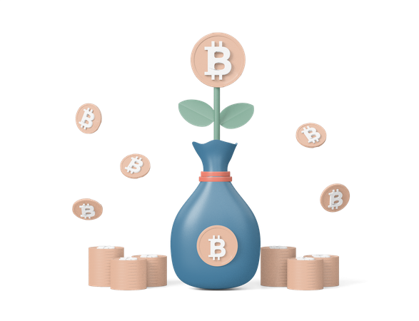 Bitcoin Plant  3D Icon