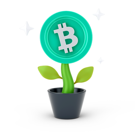 Bitcoin Plant  3D Icon