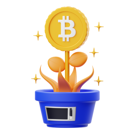 Bitcoin Plant  3D Icon