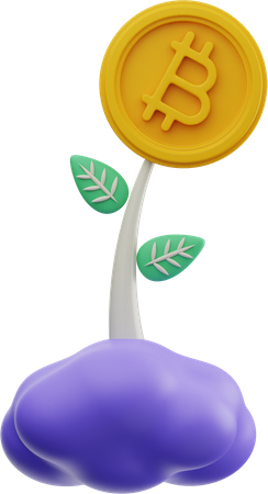 Bitcoin Plant  3D Icon