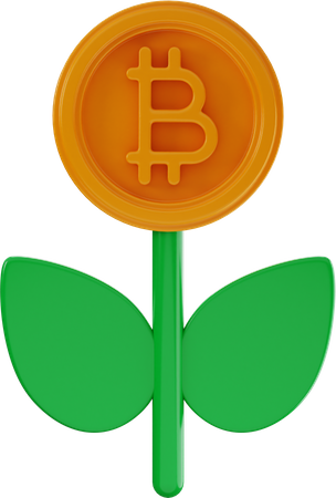 Bitcoin Plant  3D Icon