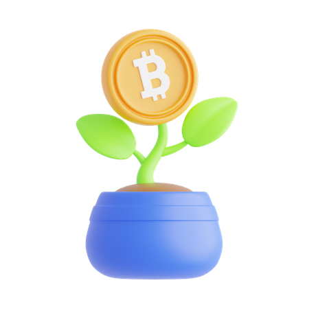 Bitcoin Plant  3D Icon