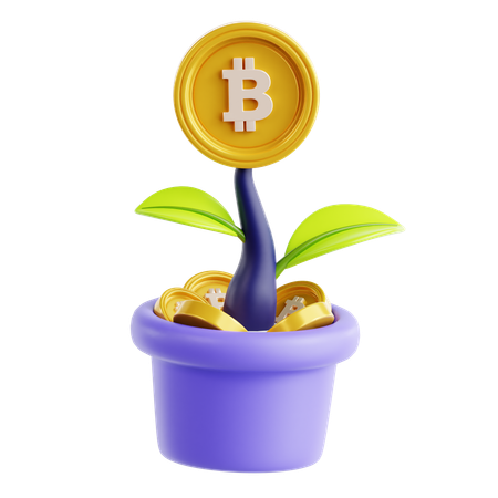 Bitcoin Plant  3D Icon